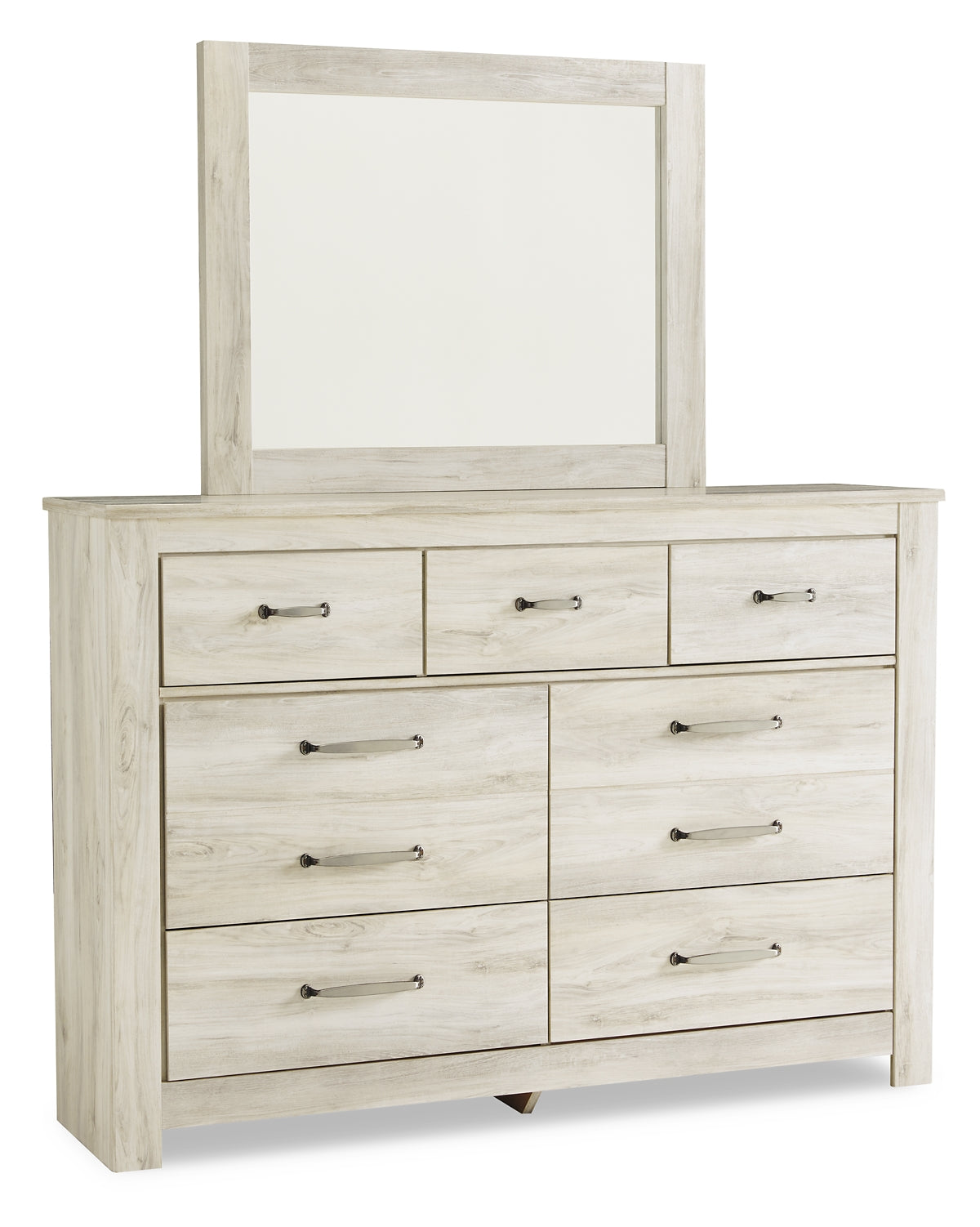 Bellaby Platform Bed With 2 Storage Drawers With Mirrored Dresser And Chest