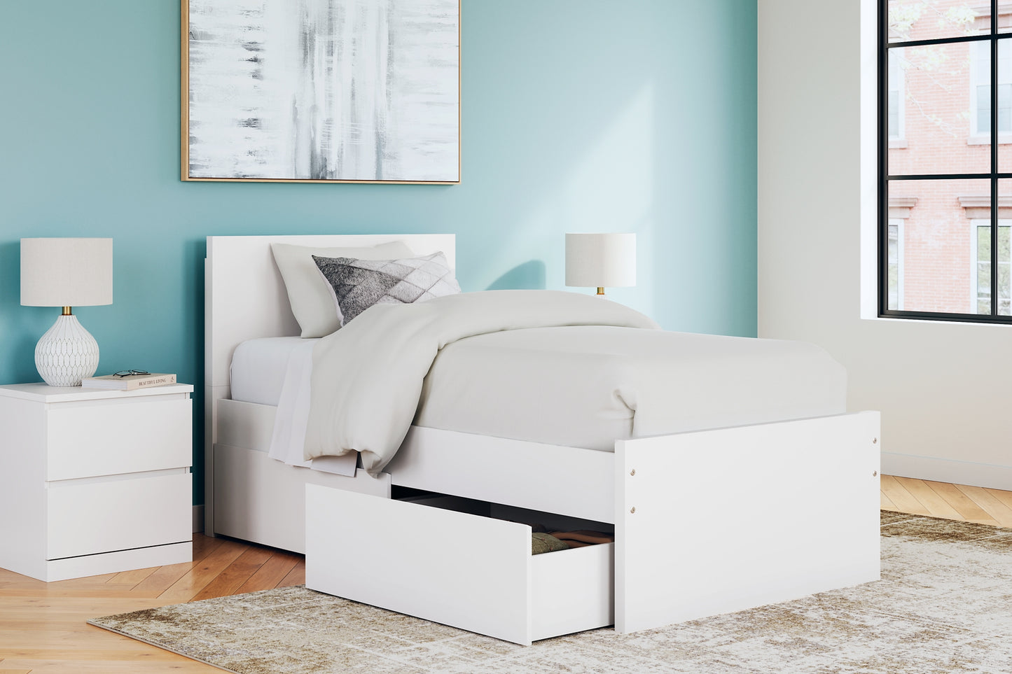 Onita Panel Platform Bed With 1 Side Storage