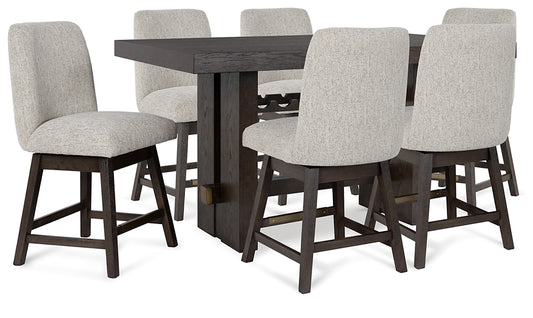 Burkhaus Counter Height Dining Table and 6 Barstools