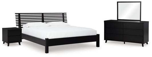 Danziar Queen Slat Panel Bed, Dresser, Mirror and Nightstand