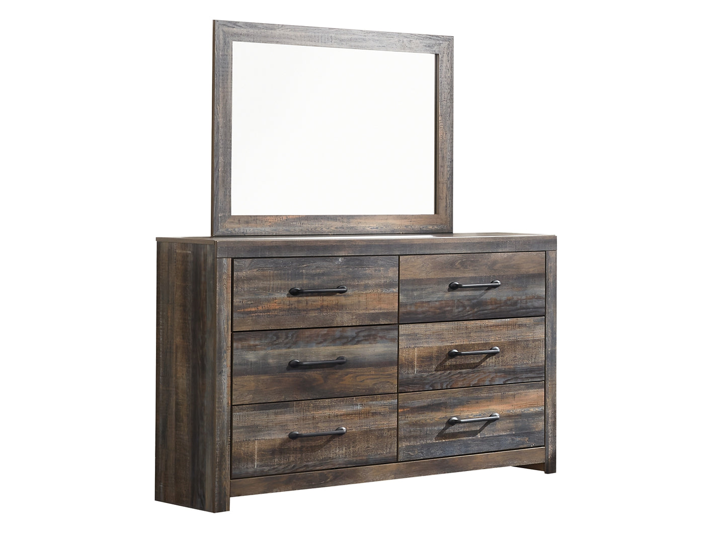 Drystan Full Panel Headboard with Mirrored Dresser