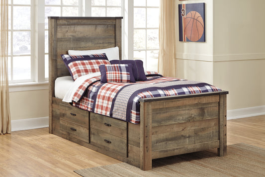 Trinell  Panel Bed With 2 Storage Drawers