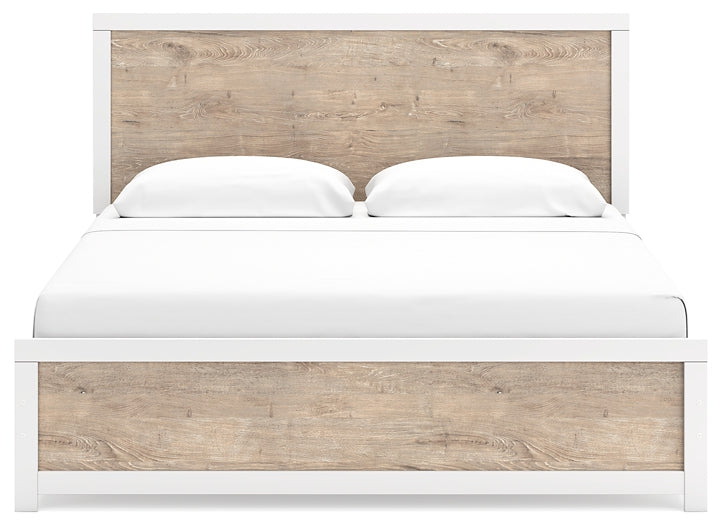 Charbitt King Panel Bed with Mirrored Dresser