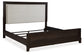 Neymorton Queen Upholstered Panel Bed with Mirrored Dresser, Chest and 2 Nightstands