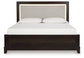 Neymorton King Upholstered Panel Bed with 2 Nightstands