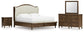 Sturlayne King Upholstered Panel Bed with Mirrored Dresser and Nightstand