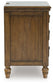 Sturlayne Queen Upholstered Panel Bed with Mirrored Dresser and Nightstand