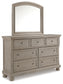 Lettner California King Panel Bed with Mirrored Dresser and Chest