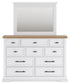Ashbryn King Panel Storage Bed with Mirrored Dresser and Chest