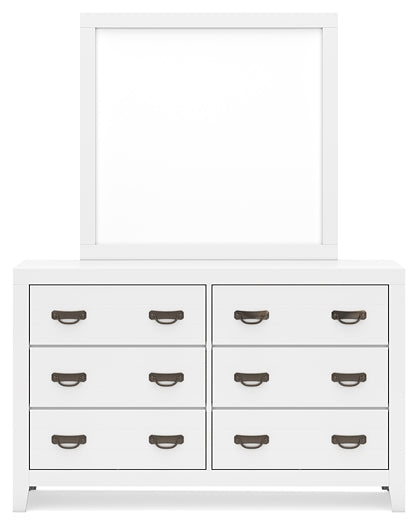 Binterglen King Panel Bed with Mirrored Dresser and Chest