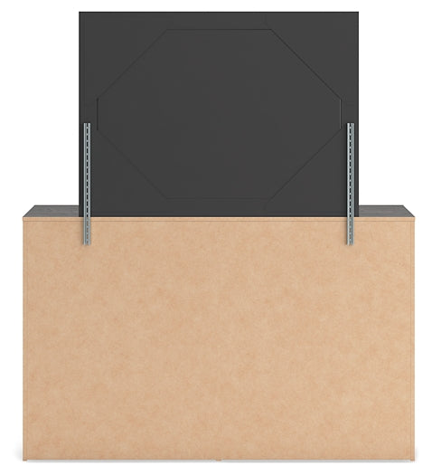 Hollivern Full Panel Bed with Storage with Mirrored Dresser and Chest