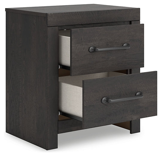 Hollivern Full Panel Bed with Storage with Mirrored Dresser and Nightstand