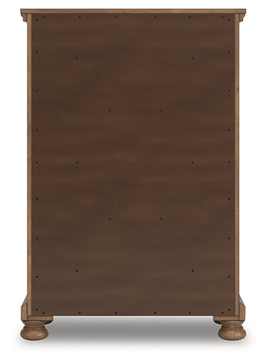 Feddinger Queen Storage Sleigh Bed with Mirrored Dresser and Chest