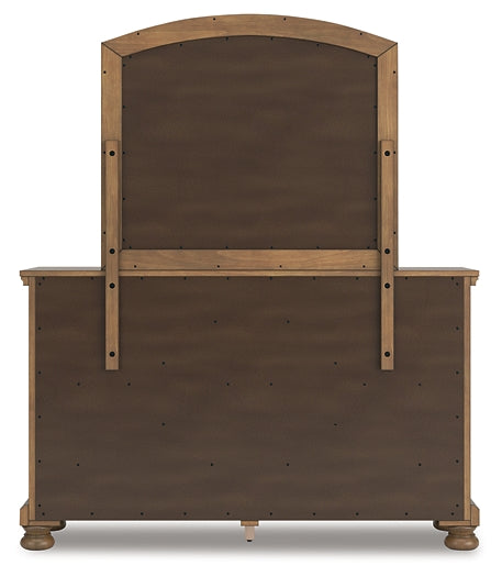 Feddinger Queen Panel Bed with Mirrored Dresser