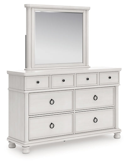 Rowlenstown King Poster Bed, Dresser, Mirror and Nightstand
