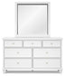 Fortman King Panel Storage Bed with Mirrored Dresser and Nightstand