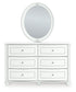 Kozlani Full Upholstered Panel Bed, Dresser and Mirror