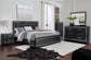 Kaydell King Upholstered Panel Bed with Mirrored Dresser and 2 Nightstands