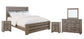 Zelen King Panel Bed with Mirrored Dresser and 2 Nightstands