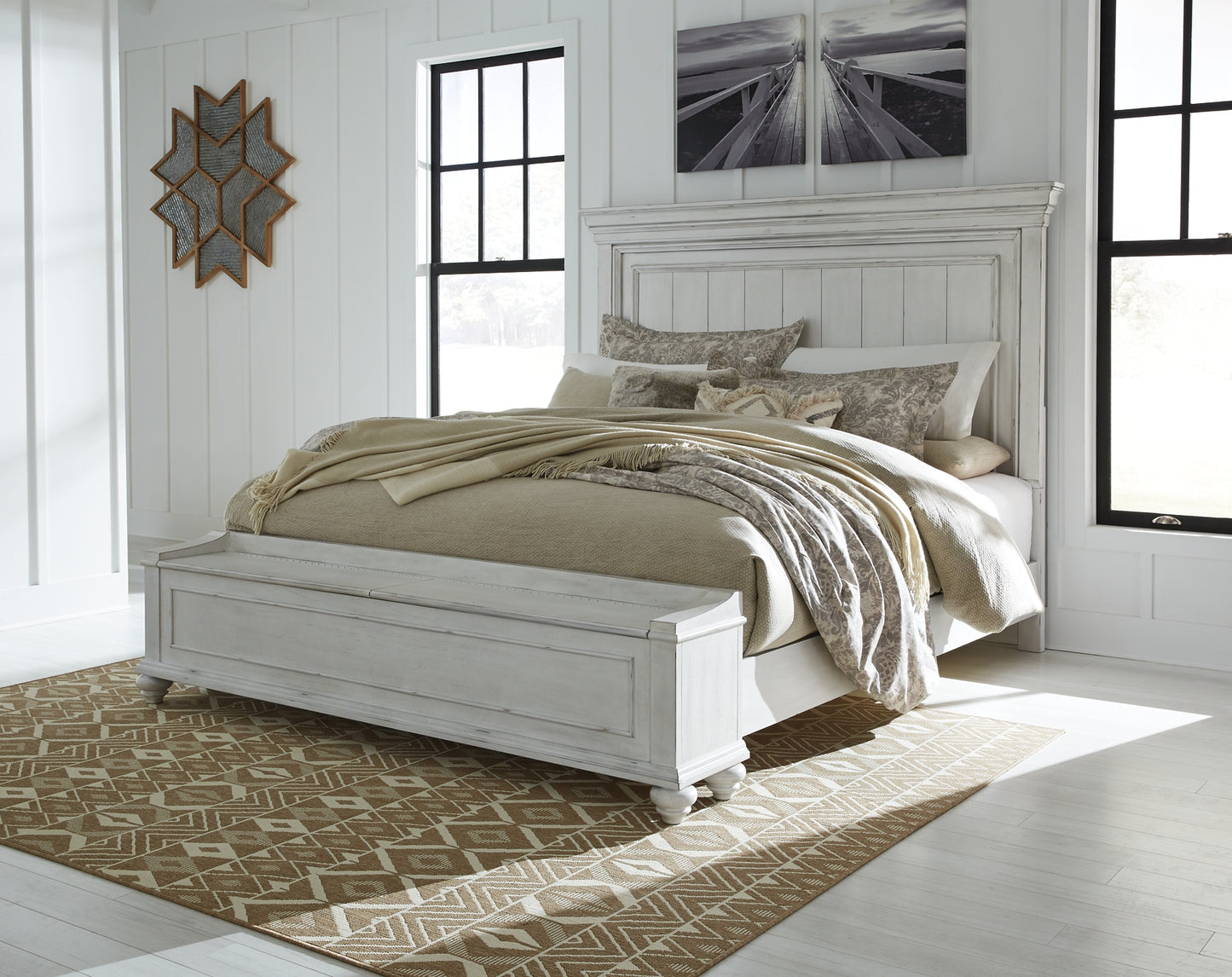 Kanwyn King Panel Bed with Storage with Dresser