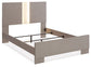 Surancha Queen Panel Bed with Mirrored Dresser and Chest